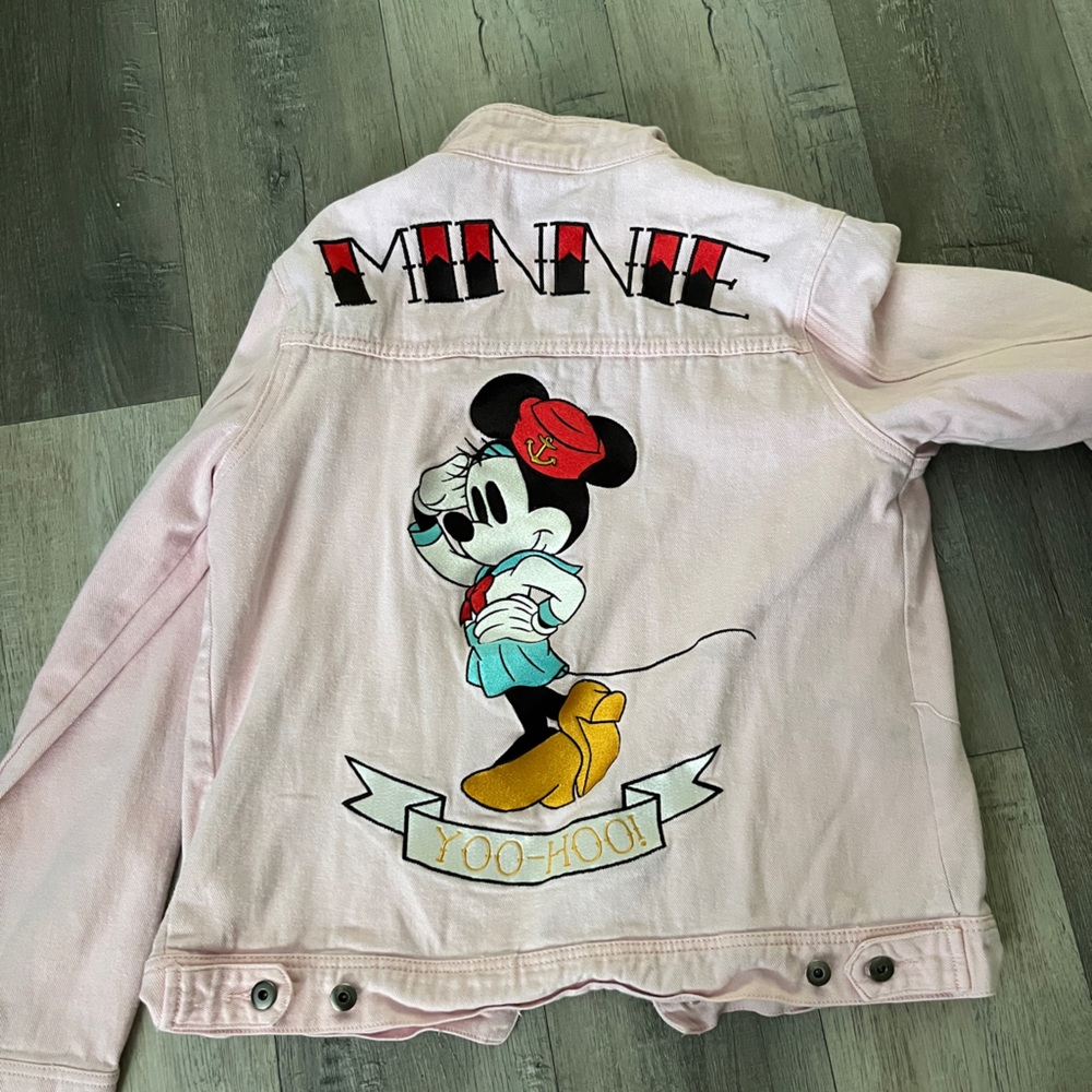 Cakeworthy Minnie Mouse pink denim jacket